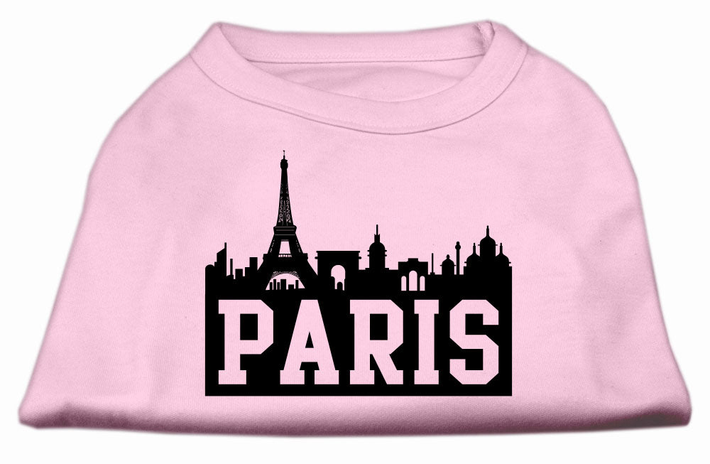 Paris Skyline Screen Print Shirt Light Pink Sm