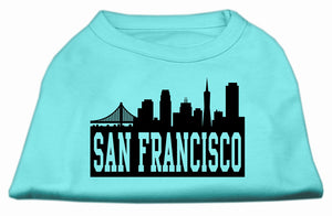 San Francisco Skyline Screen Print Shirt Aqua Xs