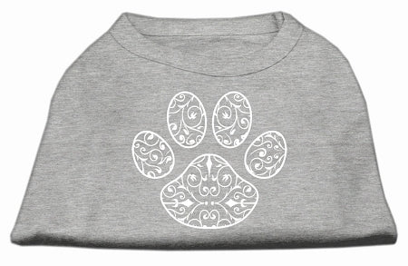 Henna Paw Screen Print Shirt Grey Xl