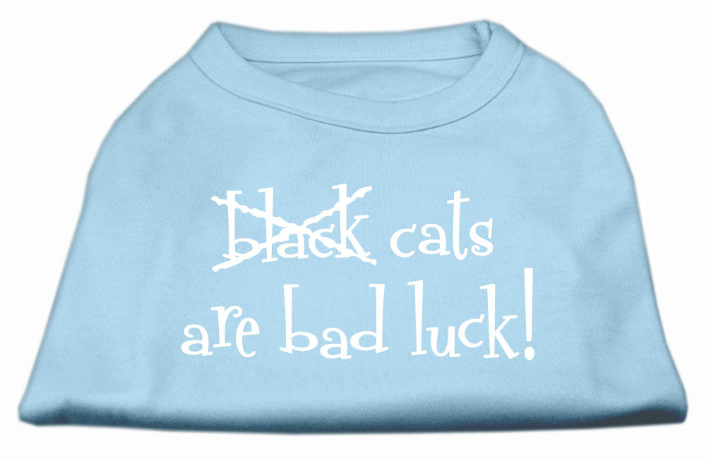 Black Cats Are Bad Luck Screen Print Shirt Baby Blue L