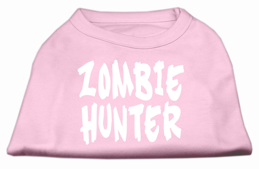 Zombie Hunter Screen Print Shirt Light Pink Xs