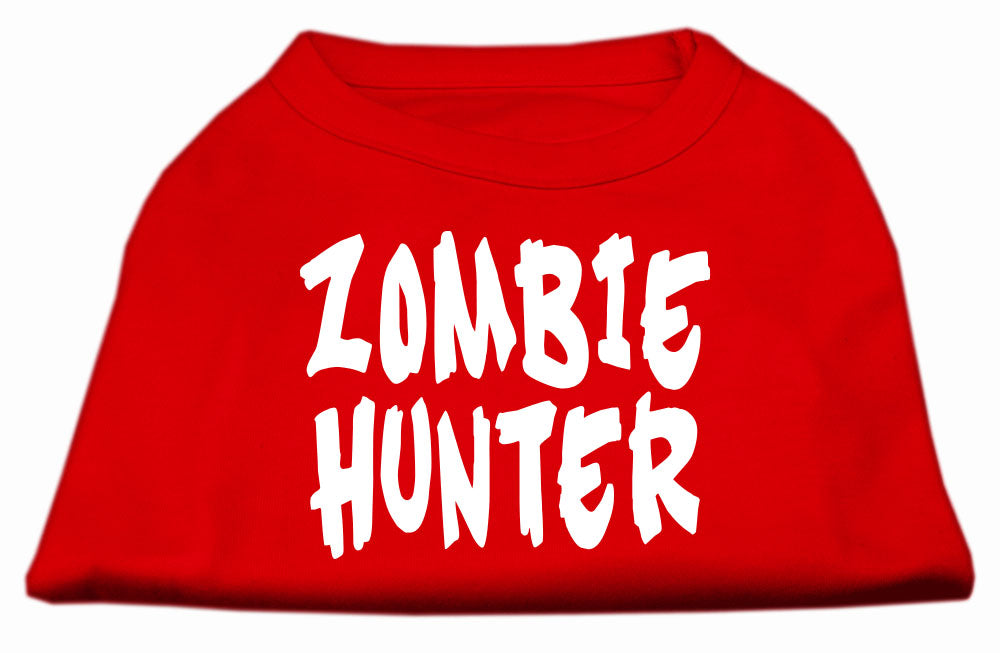 Zombie Hunter Screen Print Shirt Red Xs