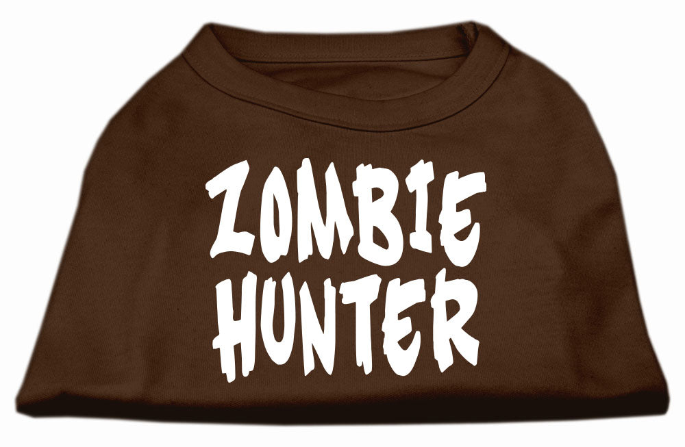Zombie Hunter Screen Print Shirt Brown Xxl