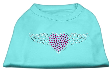 Aviator Rhinestone Shirt Aqua Xl