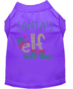 Santa's Elf Rhinestone Dog Shirt Purple Xxxl