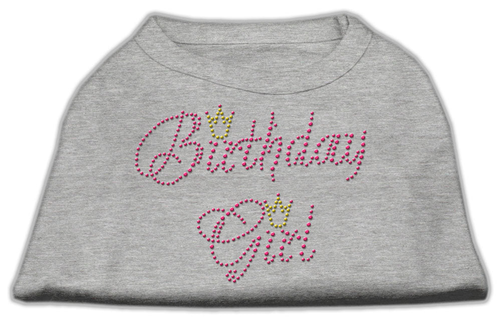 Birthday Girl Rhinestone Shirt Grey Xxxl
