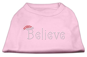 Believe Rhinestone Shirts Light Pink Xl