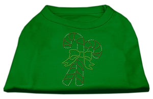 Candy Cane Rhinestone Shirt Emerald Green Lg