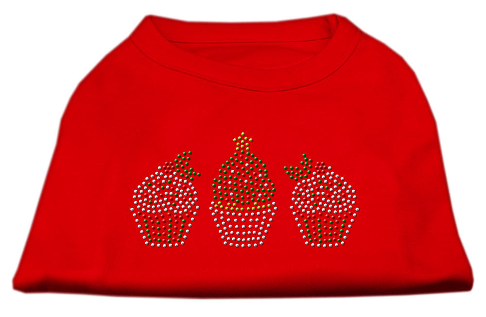 Christmas Cupcakes Rhinestone Shirt Red Xxl