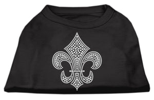 Silver Fleur De Lis Rhinestone Shirts Black Xl