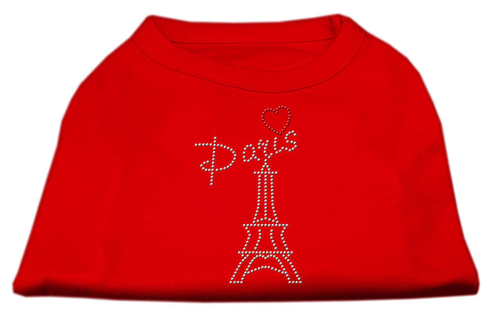 Paris Rhinestone Shirts Red Xxxl