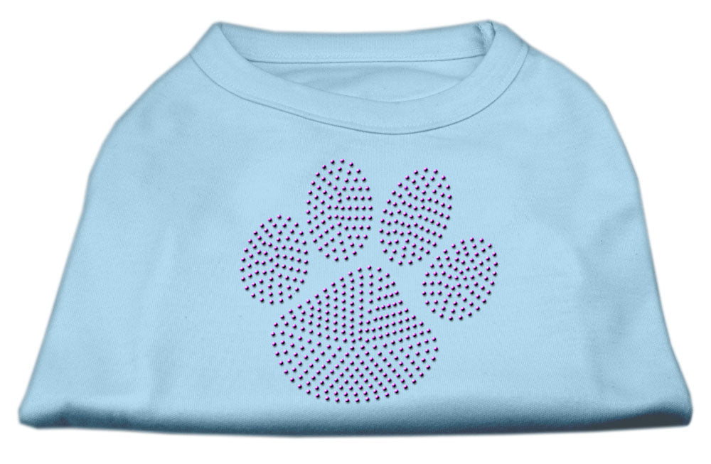 Purple Paw Rhinestud Shirts Baby Blue Xxxl