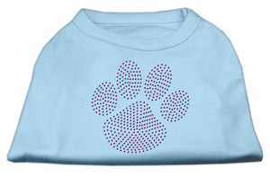 Purple Paw Rhinestud Shirts Baby Blue Xxxl