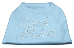 Rich Bitch Rhinestone Shirts Baby Blue L
