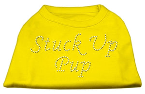 Stuck Up Pup Rhinestone Shirts Yellow Xxxl