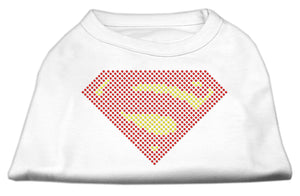 Super! Rhinestone Shirts White Xl