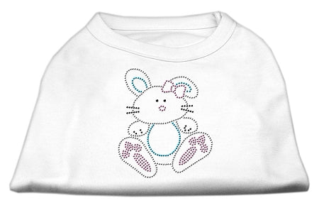 Bunny Rhinestone Dog Shirt White Xs