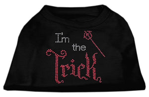 I'm The Trick Rhinestone Dog Shirt Black Med