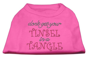 Tinsel In A Tangle Rhinestone Dog Shirt Bright Pink Xl