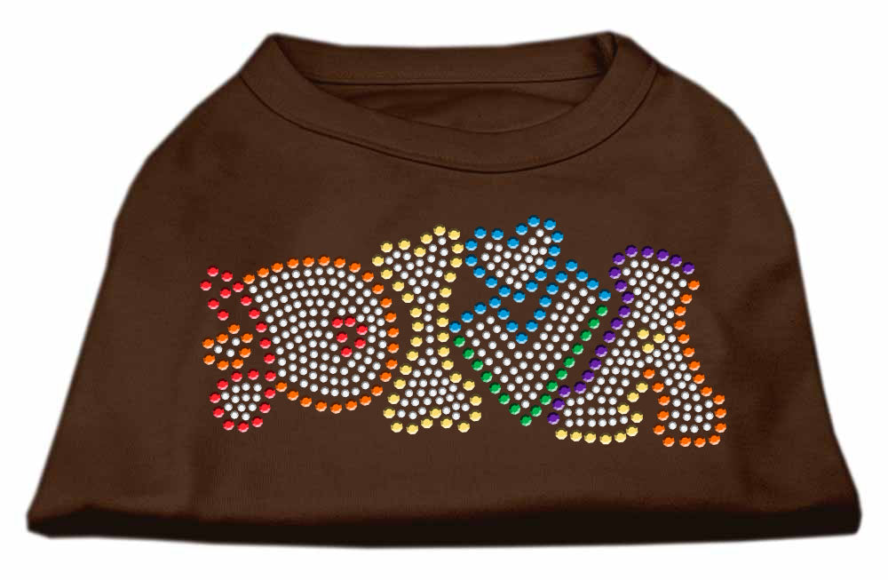 Technicolor Diva Rhinestone Pet Shirt Brown Xxxl