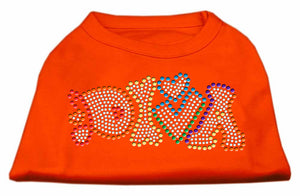 Technicolor Diva Rhinestone Pet Shirt Orange Xxxl