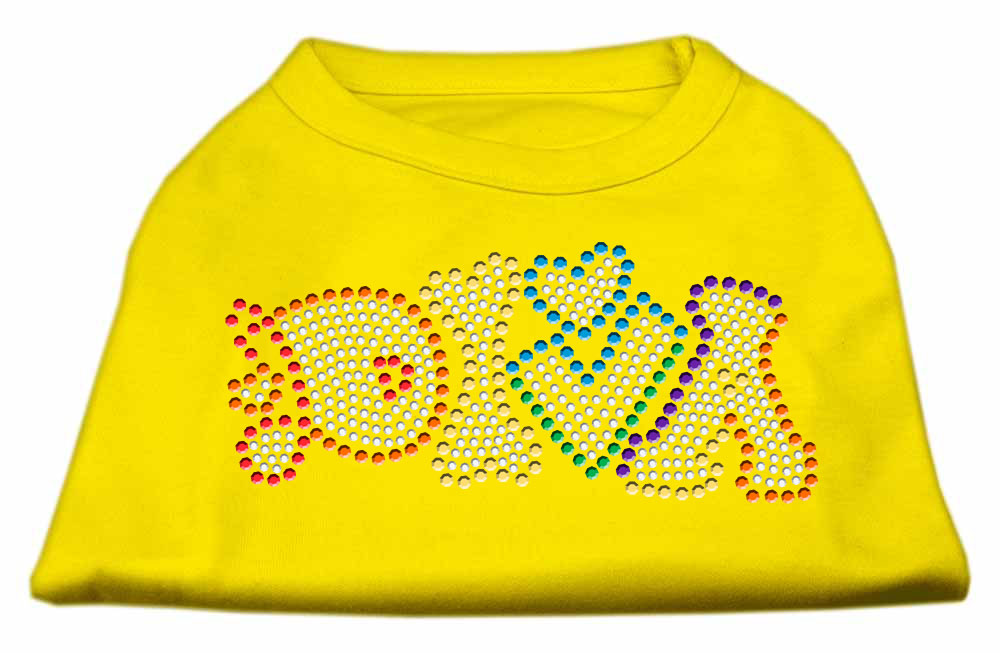 Technicolor Diva Rhinestone Pet Shirt Yellow Xxxl