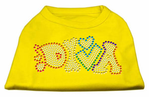 Technicolor Diva Rhinestone Pet Shirt Yellow Xxxl