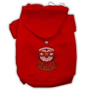 Hipster Penguin Rhinestone Dog Hoodie Red M