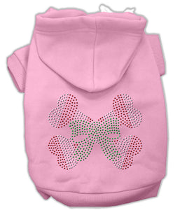 Candy Cane Crossbones Rhinestone Hoodie Pink Xxxl