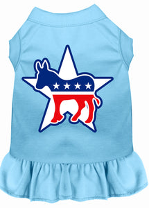 Democrat Screen Print Dress Baby Blue Lg