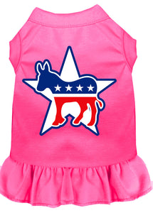 Democrat Screen Print Dress Bright Pink Lg