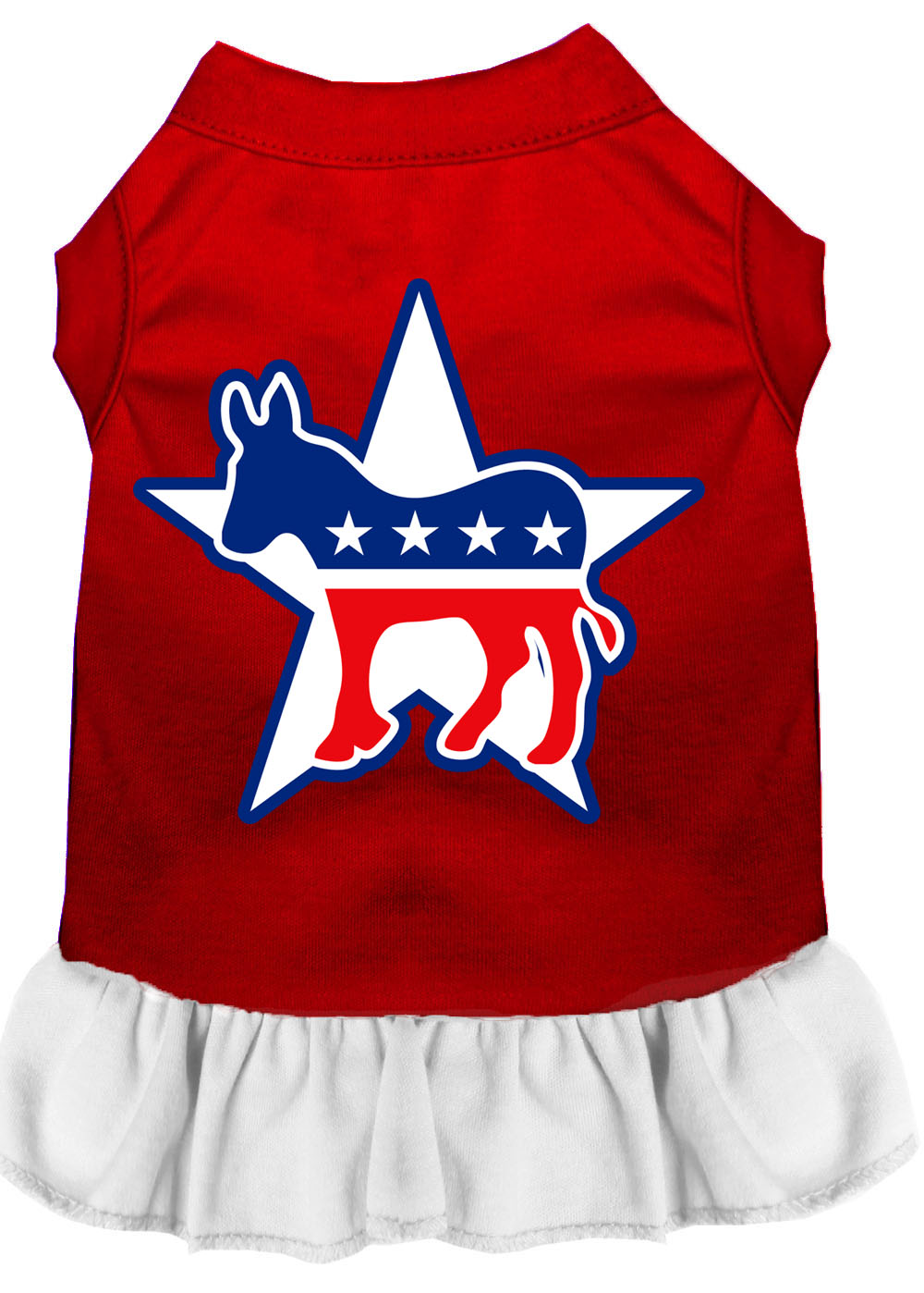 Democrat Screen Print Dress Red With White Xl
