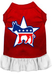 Democrat Screen Print Dress Red With White Xl