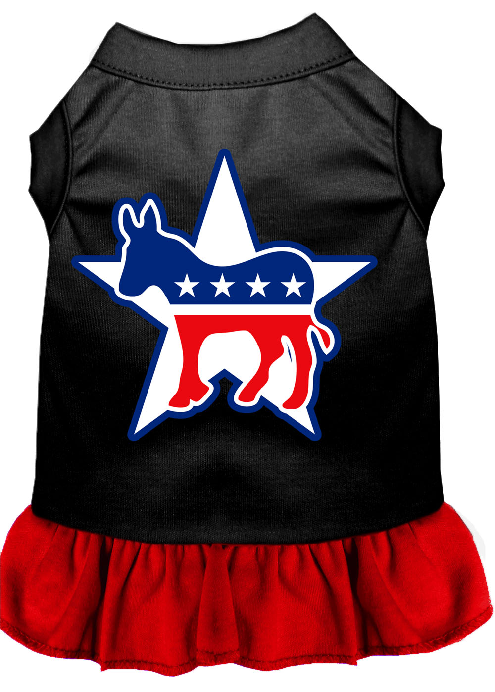 Democrat Screen Print Dress Black With Red Xxl