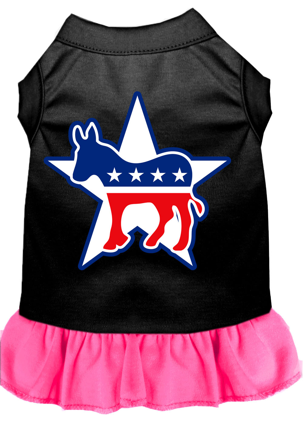 Democrat Screen Print Dress Black With Bright Pink Xxxl