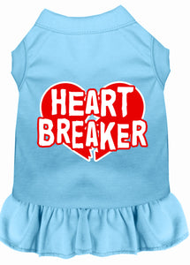 Heart Breaker Screen Print Dress Baby Blue Sm