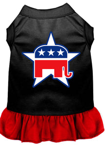 Republican Screen Print Dress Black With Red Med