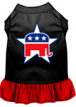 Republican Screen Print Dress Black With Red Xl