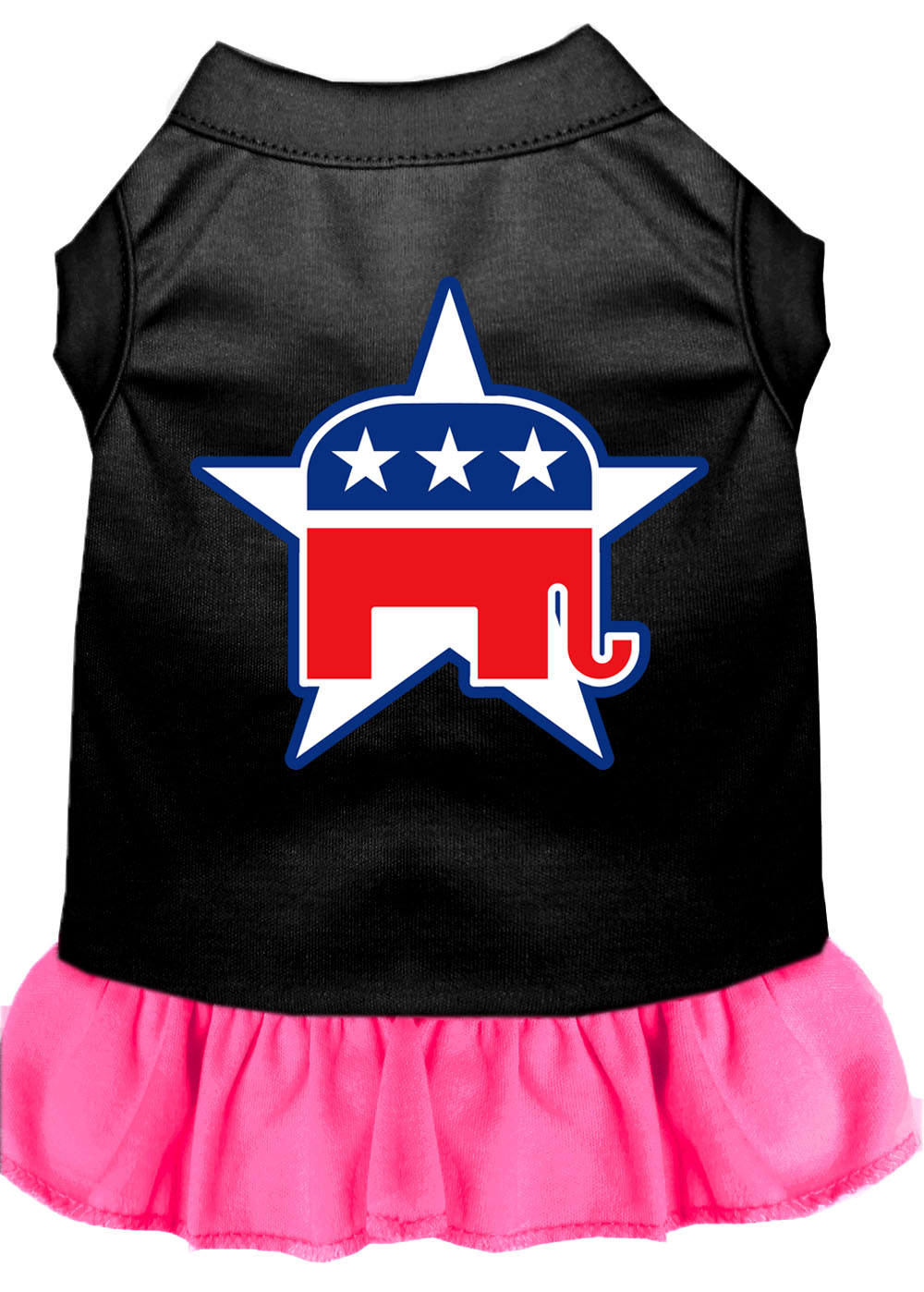 Republican Screen Print Dress Black With Bright Pink Xs