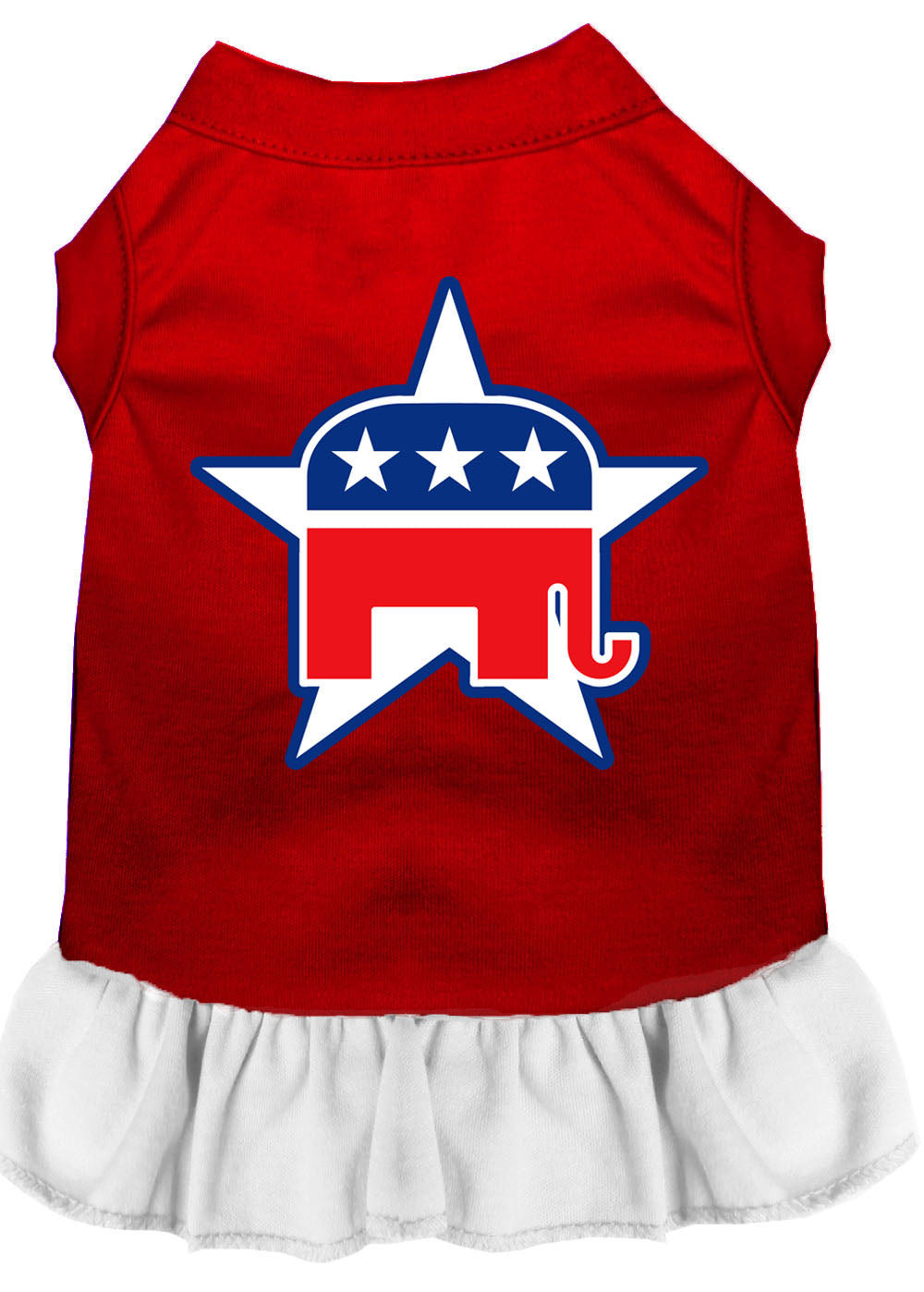 Republican Screen Print Dress Red With White Xxl