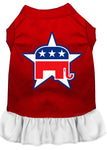 Republican Screen Print Dress Red With White Xxl