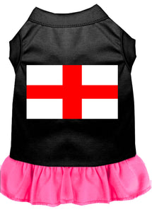 St Georges Cross Screen Print Dress Black With Bright Pink Xl