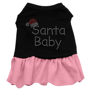 Santa Baby Rhinestone Dress Black With Pink Xl