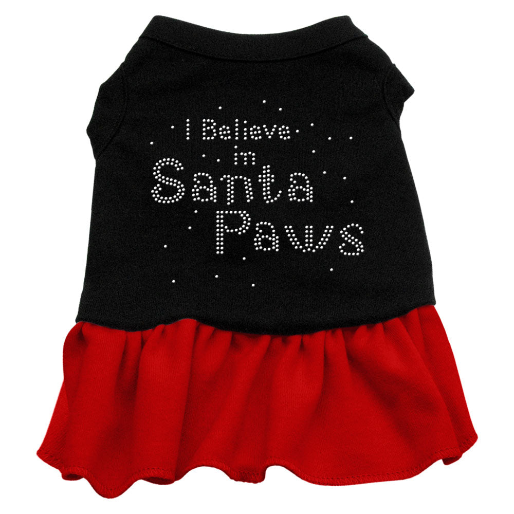 Santa Paws Rhinestone Dress Black With Red Lg