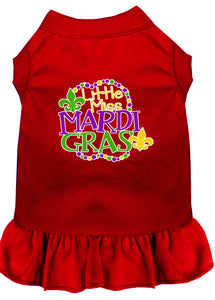 Miss Mardi Gras Screen Print Mardi Gras Dog Dress Red Xs