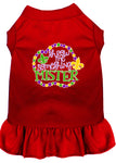 Throw Me Something Screen Print Mardi Gras Dog Dress Red Xxl