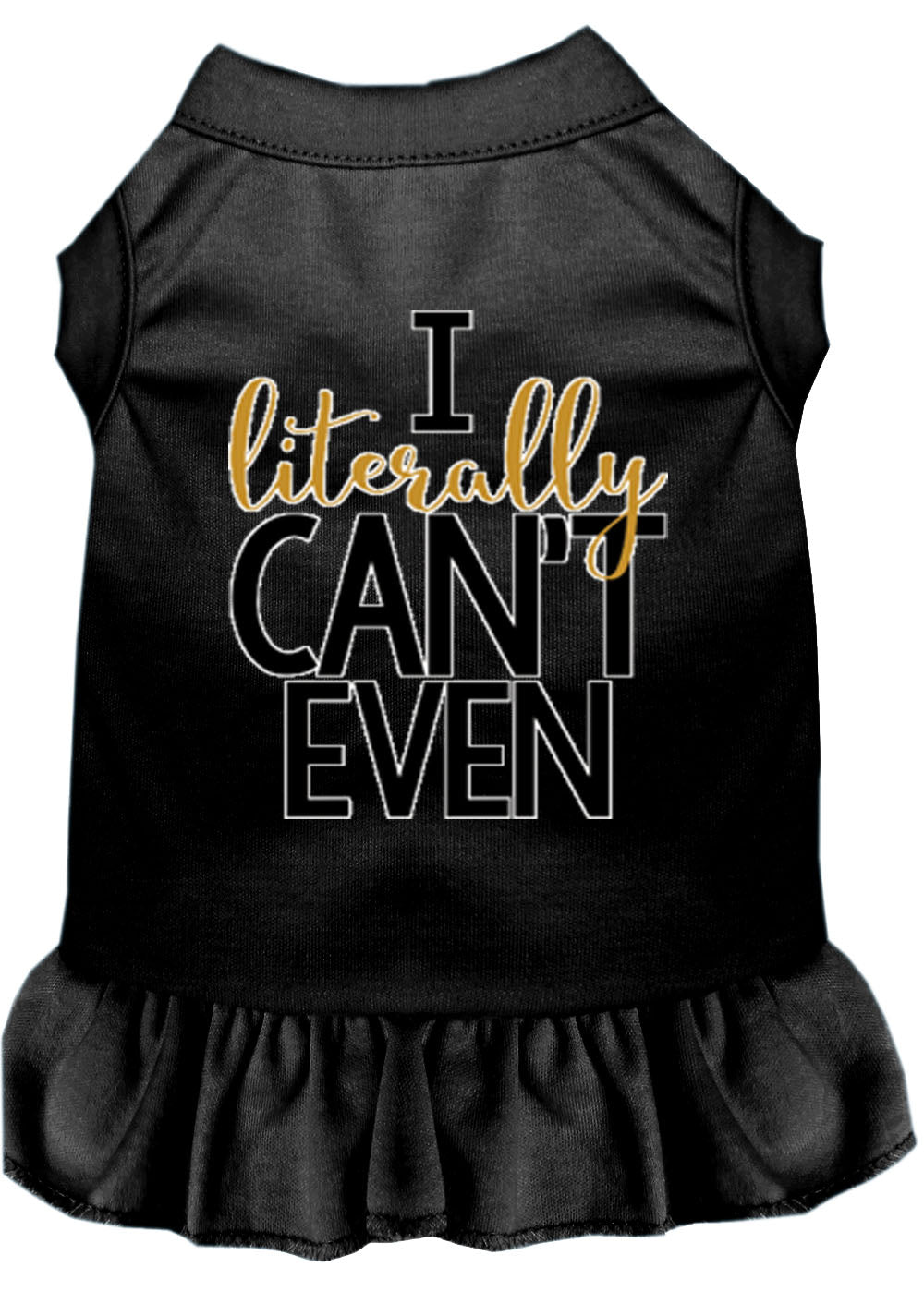 Literally Can't Even Screen Print Dog Dress Black Sm