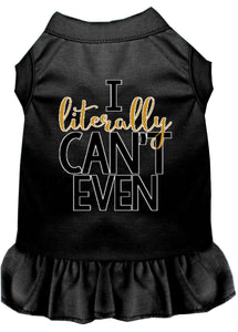 Literally Can't Even Screen Print Dog Dress Black Sm