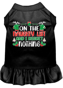 I Regret Nothing Screen Print Dog Dress Black Size Xs