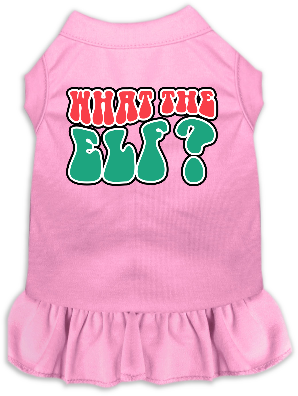 What The Elf Screen Print Dog Dress Light Pink Size Md